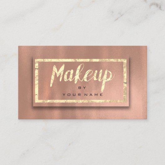 Rose Gold Blush Typografie Makeup Artist 3D Visitenkarte (Vorderseite)