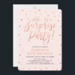 Rose Gold & Blush | Überraschende Frauen Geburtsta Einladung<br><div class="desc">Feiern Sie Ihren besonderen Tag mit dieser stilvollen,  modernen Überraschungsgeschenk-Einladung zum Geburtstag. Dieses Design zeichnet sich durch schicke Rose Gold texturierte Konfetti & Typografie mit einem rot rosa Hintergrund aus. Sie können es an jedes Alter oder jedes Ereignis anpassen.</div>