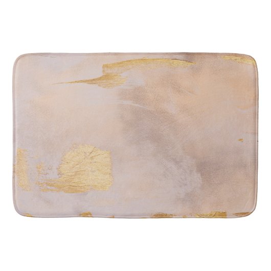 Rose Gold Blush und Gold Textur Badematte (Vorderseite)