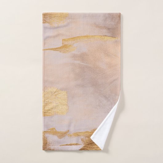 Rose Gold Blush und Gold Textur Badhandtuch Set (Handtuch)