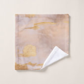 Rose Gold Blush und Gold Textur Badhandtuch Set (Waschlappen)