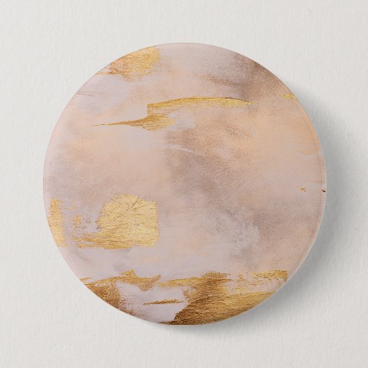 Rose Gold Blush und Gold Textur Button (Vorderseite)