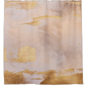 Rose Gold Blush und Gold Textur Duschvorhang (Vorderseite)