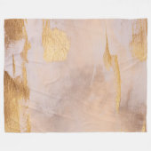 Rose Gold Blush und Gold Textur Fleecedecke (Vorderseite (Horizontal))