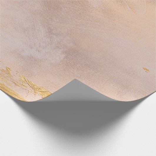 Rose Gold Blush und Gold Textur Geschenkpapier (Ecke)