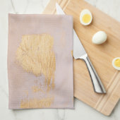 Rose Gold Blush und Gold Textur Geschirrtuch (Viertel Falte)