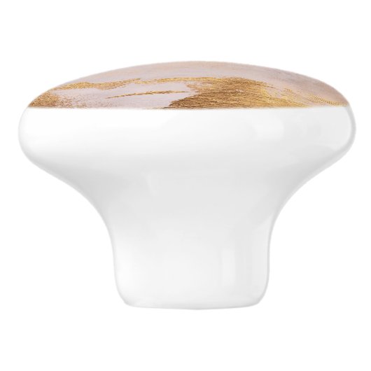 Rose Gold Blush und Gold Textur Keramikknauf (Seitenansicht)