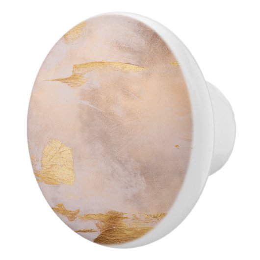 Rose Gold Blush und Gold Textur Keramikknauf (Rechts)