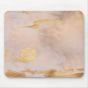 Rose Gold Blush und Gold Textur Mousepad