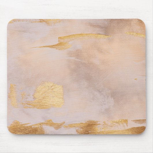 Rose Gold Blush und Gold Textur Mousepad (Vorne)