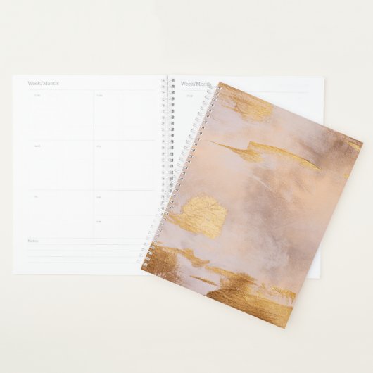 Rose Gold Blush und Gold Textur Planer (Anzeige)