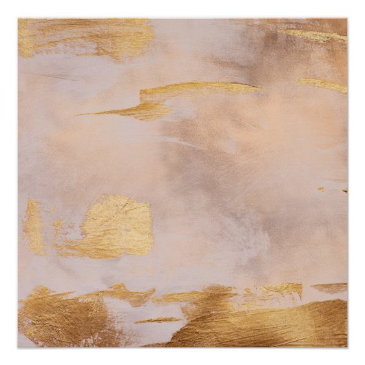 Rose Gold Blush und Gold Textur Poster (Vorderseite)