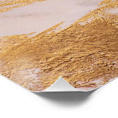 Rose Gold Blush und Gold Textur Poster (Ecke)