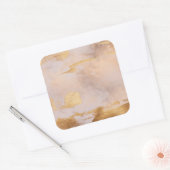 Rose Gold Blush und Gold Textur Quadratischer Aufkleber (Umschlag)