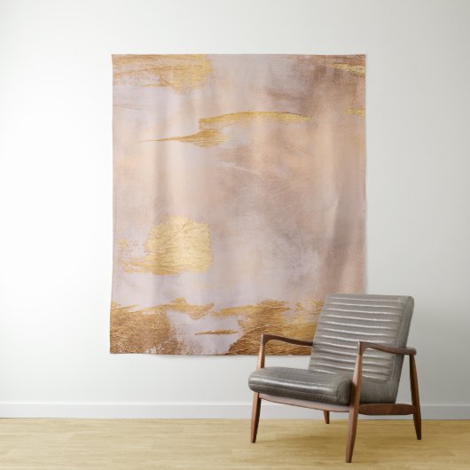 Rose Gold Blush und Gold Textur Wandteppich (Beispiel)