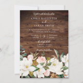 Rose Gold Blush White Rustic Floral Wedding Einladung (Vorderseite)