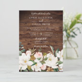 Rose Gold Blush White Rustic Floral Wedding Einladung (Stehend Vorderseite)
