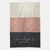 ROSE GOLD BLUSPINK COPPER SILVER BLACK STRIPS GESCHIRRTUCH (Vertikal)