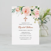 Rose Gold Blütenblau Wasser Taufe Folieneinladung (Stehend vorne)