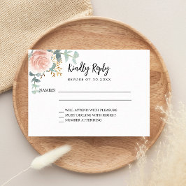 Rose Gold Blütenblüte Hochzeit Reaktion UAWG Mitteilungskarte