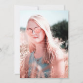 Rose Gold Blütenrot Rosa Bat Mitzvah Foto Einladung (Rückseite)