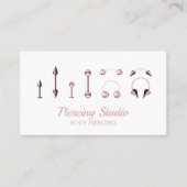 Rose Gold Body Piercing Studio Visitenkarte (Vorderseite)