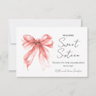 Rose Gold Bogen Coquette Schrift Süße 16 Danke 