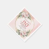 Rose Gold Bohemian Greenery 90th Birthday Party Serviette (Ecke)