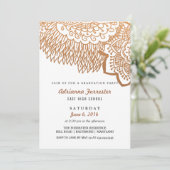 Rose Gold Bohemische Musterschülerparty Einladung (Stehend Vorderseite)