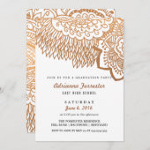 Rose Gold Bohemische Musterschülerparty Einladung (Vorne/Hinten)