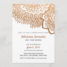 Rose Gold Bohemische Musterschülerparty Einladung