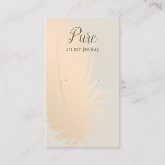 Rose Gold Boho Feather Earring Visitenkarte (Vorderseite)