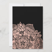 Rose gold boho floral mandala Sweet 16 Party Einladung (Rückseite)