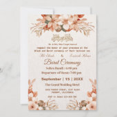 Rose Gold Boho Floral Pakistani Wedding Einladung (Vorderseite)