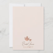 Rose Gold Boho Floral Tee Party Brautparty Einladung (Rückseite)