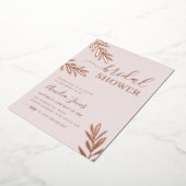 Rose Gold Boho Leaf Brautparty Folieneinladung (Gedreht)