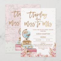 Rose Gold Boho Reisende Miss zu Mrs Brautparty