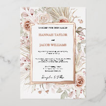 Rose Gold Boho Rustic Floral Wedding