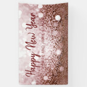 Rose Gold Bokeh Frohes Neues Jahr Party Banner (Vertikal)