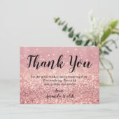 Rose Gold Bokeh Lights Sweet 16 Danke Notiz Einladung (Stehend Vorderseite)