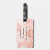 Rose Gold Bokeh Monogramm Name Erstmalige Girly Ch Gepäckanhänger (Rückseite vertikal)