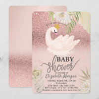 Rose Gold Bokeh, Swan Boho Blume Babydusche