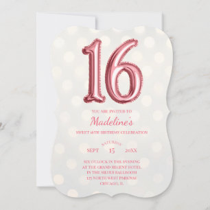 Rose Gold Bokeh und Imitate Foil 16. Geburtstag Einladung