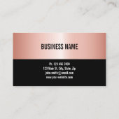 ROSE GOLD BOLD Elegant Moderne, einfache Beruflich Visitenkarte (Rückseite)