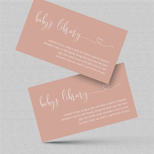 Rose Gold Book Request - Baby Shower Einladung