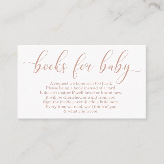 Rose Gold Book Request - Baby Shower Einladung (Vorderseite)