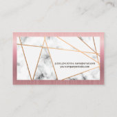 Rose Gold Border Abstrakt Metallic Lines | Marmor Visitenkarte (Rückseite)