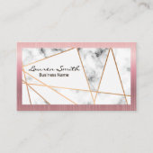 Rose Gold Border Abstrakt Metallic Lines | Marmor Visitenkarte (Vorderseite)