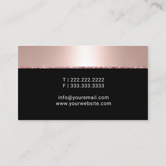 Rose Gold Border Makeup Artist Friseur Stylist Sal Visitenkarte (Rückseite)