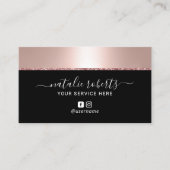 Rose Gold Border Makeup Artist Friseur Stylist Sal Visitenkarte (Vorderseite)